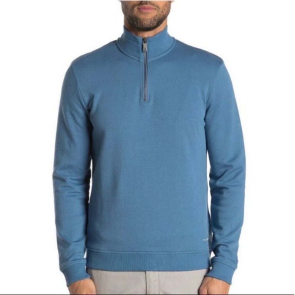 Ted Baker London mid blue 1/4 zip sweater